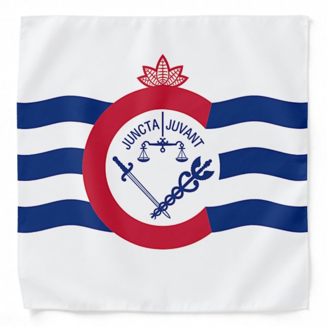 Patriotic bandana with Flag of Cincinnati (Front)