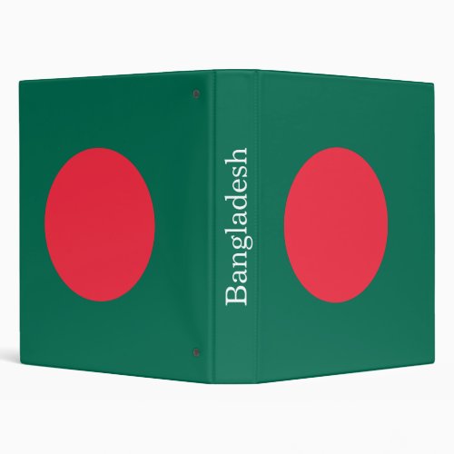 Patriotic Bangladeshi Flag 3 Ring Binder