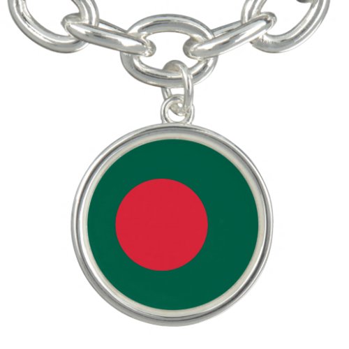 Patriotic Bangladeshi Flag Charm Bracelet