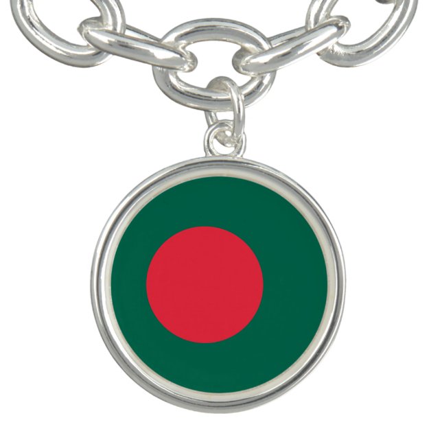 Patriotic Bangladeshi Flag Charm Bracelet (Design)