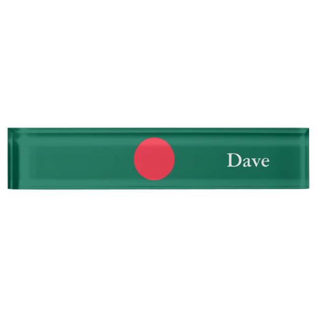 Patriotic Bangladeshi Flag Desk Name Plate (Front)