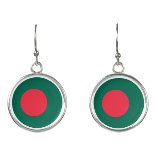 Patriotic Bangladeshi Flag Earrings