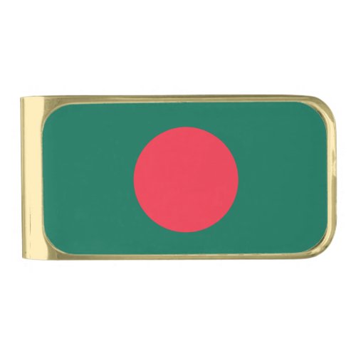 Patriotic Bangladeshi Flag Gold Finish Money Clip