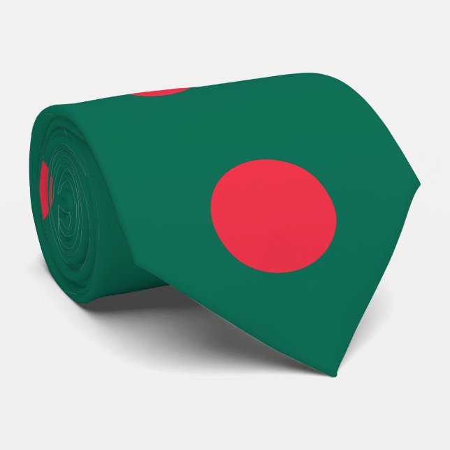Patriotic Bangladeshi Flag Neck Tie (Rolled)