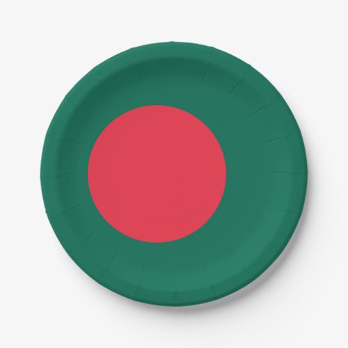 Patriotic Bangladeshi Flag Paper Plates