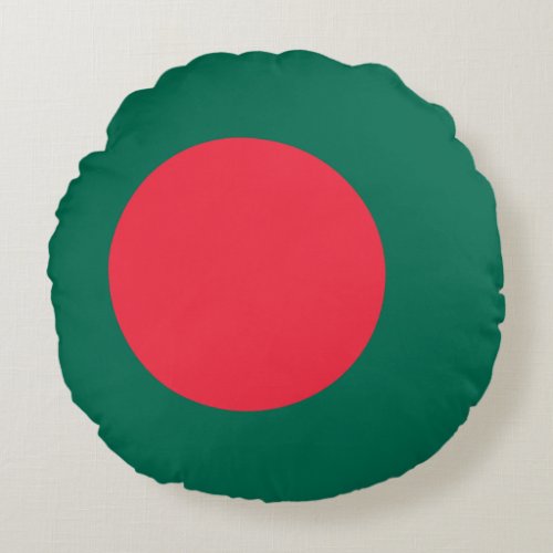 Patriotic Bangladeshi Flag Round Pillow