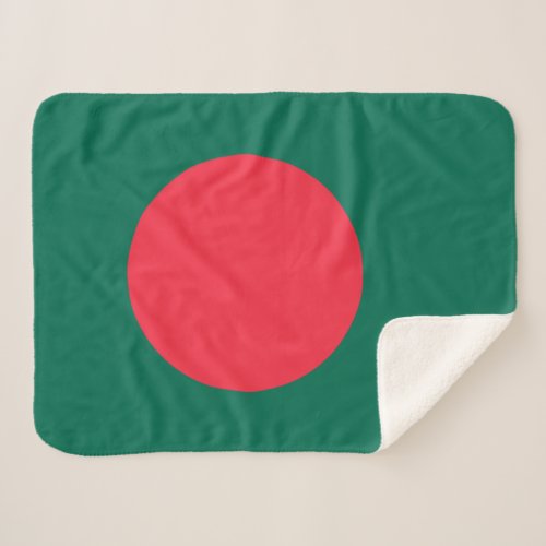 Patriotic Bangladeshi Flag Sherpa Blanket