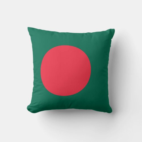 Patriotic Bangladeshi Flag Throw Pillow