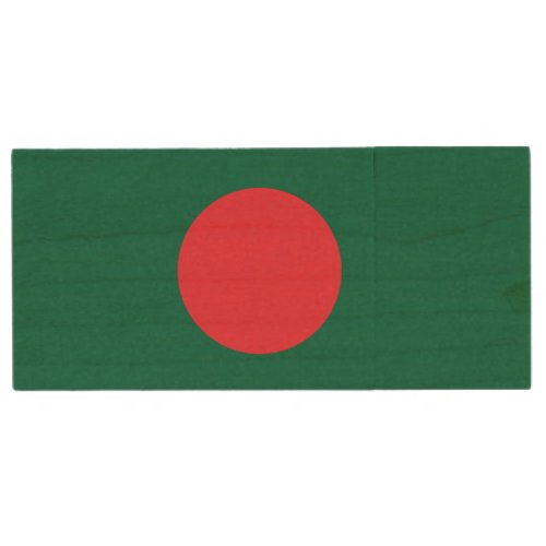 Patriotic Bangladeshi Flag Wood USB Flash Drive