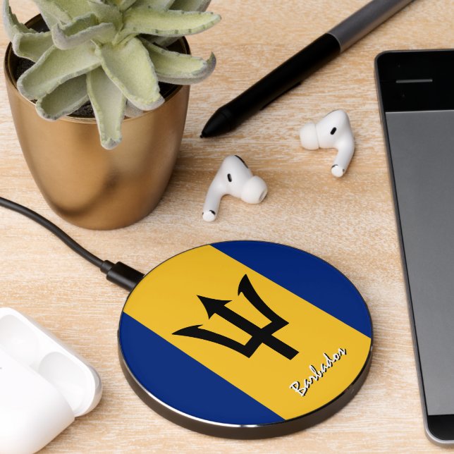 Patriotic Barbados Charger, Barbados Flag Wireless Charger (Desk 2)