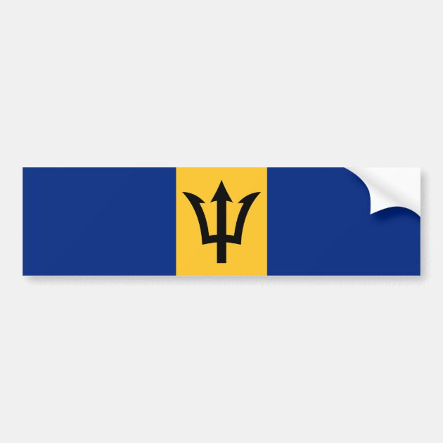 Trident Flag Of Barbados Vinyl Decal Sticker – Choose Size & Color, Waterproof Die-Cut Decal