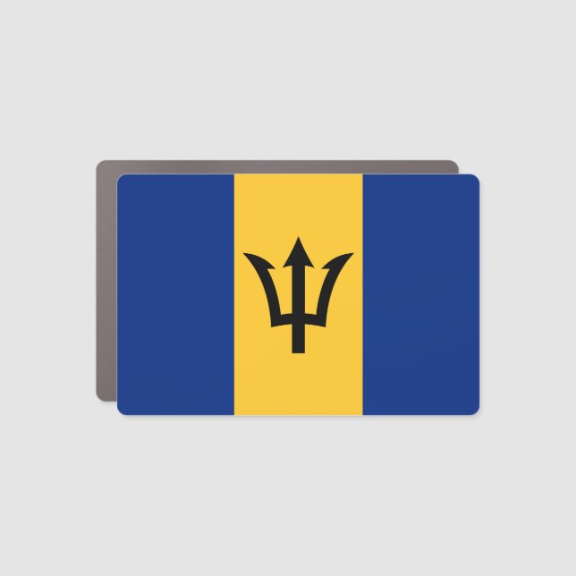 Patriotic Barbados Flag Car Magnet (Front)