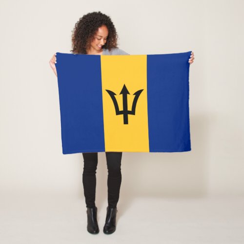 Patriotic Barbados Flag Fleece Blanket