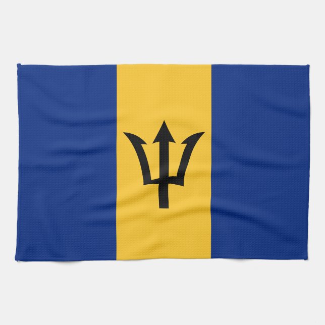 Patriotic Barbados Flag Kitchen Towel (Horizontal)