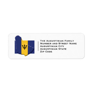 Patriotic BARBADOS Flag Label