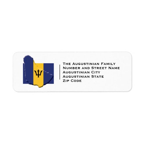 Patriotic  BARBADOS Flag Label