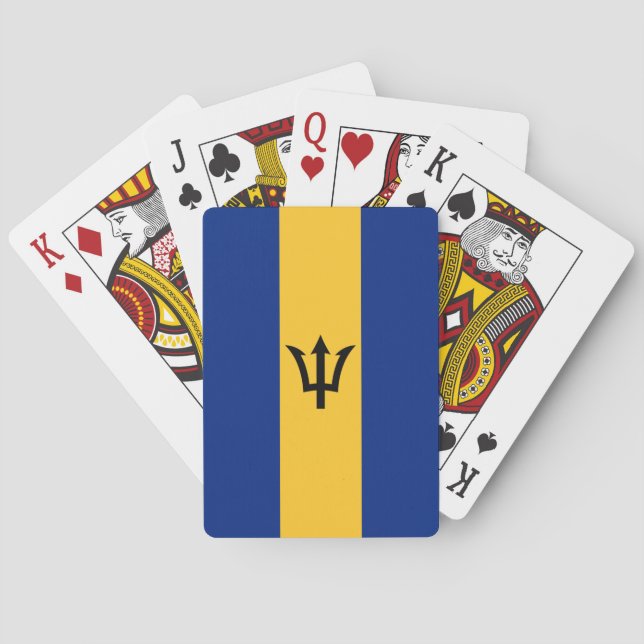 Patriotic Barbados Flag Poker Cards (Back)