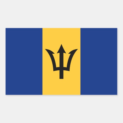 Patriotic Barbados Flag Rectangular Sticker
