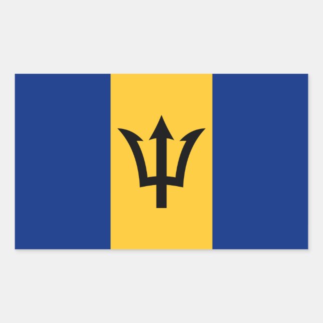 Patriotic Barbados Flag Rectangular Sticker (Front)