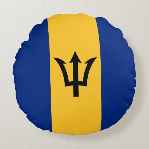 Patriotic Barbados Flag Round Pillow