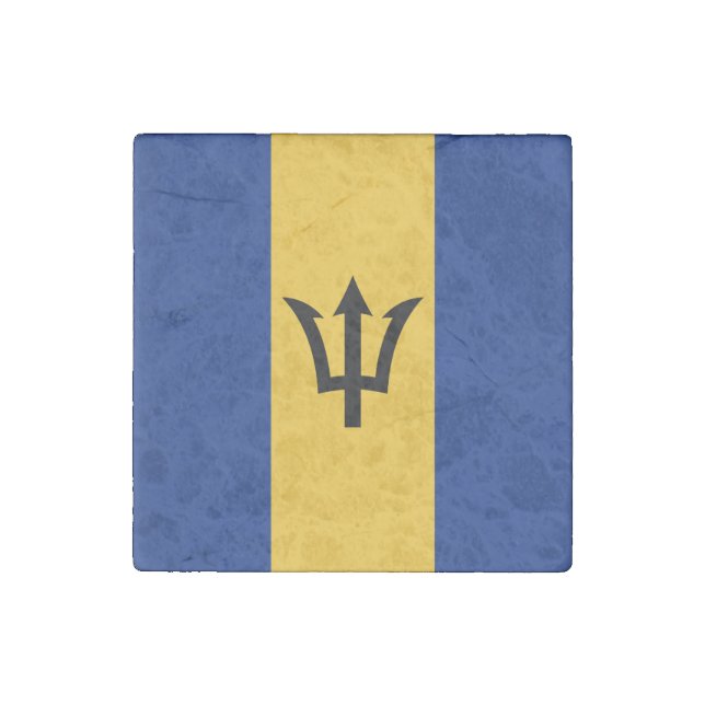 Patriotic Barbados Flag Stone Magnet (Front)