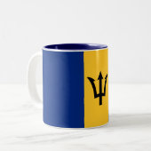 Patriotic Barbados Flag Two-Tone Coffee Mug (Front Left)