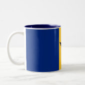 Patriotic Barbados Flag Two-Tone Coffee Mug (Left)