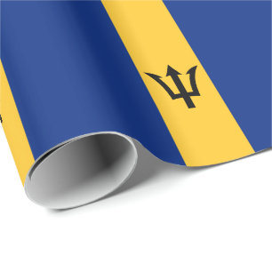 Patriotic Barbados Flag Wrapping Paper