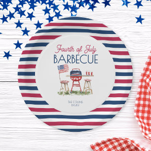 Patriotic Barbecue Flag 4th of July Summer Party Paper Plates