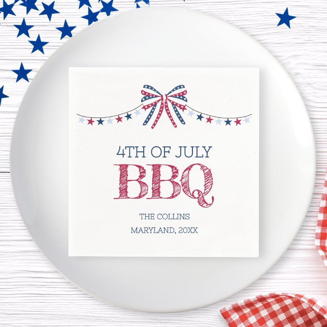Patriotic Barbeque 4th of July BBQ Summer Party Napkins (Patriotic Barbeque 4th of July BBQ Summer Party Napkins)