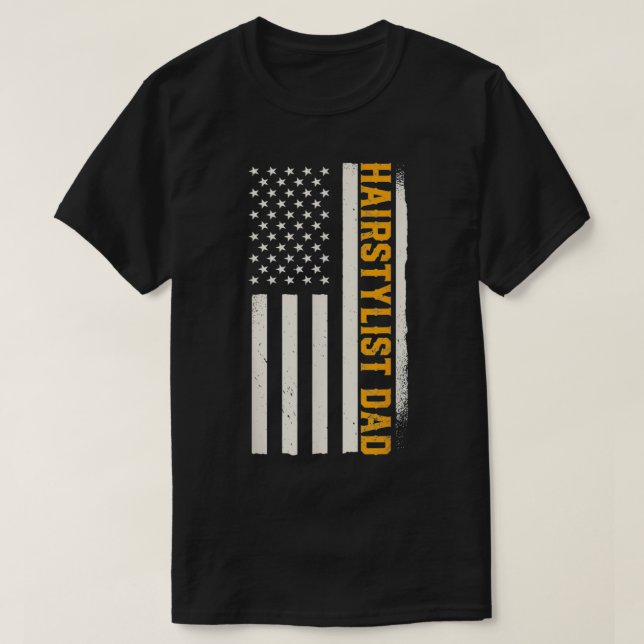 Patriotic Barber Hair Stylist Hairdresser Hairstyl T-Shirt (Design Front)