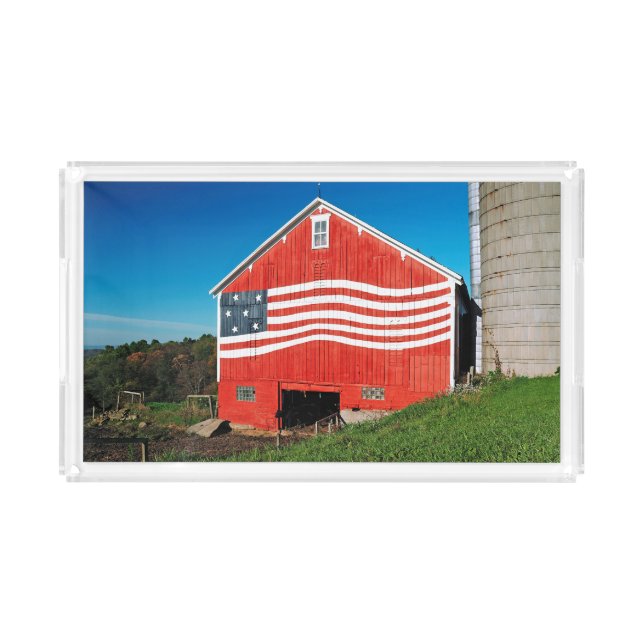 Patriotic Barn Acrylic Tray (Front)