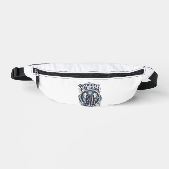 Patriotic Barn Cat Vector Graphic Tee_1 Fanny Pack (Front)
