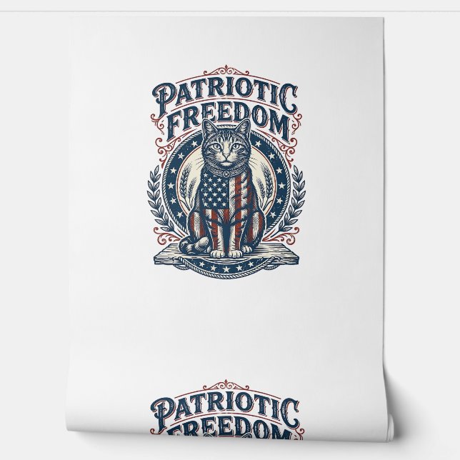 Patriotic Barn Cat Vector Graphic Tee_1 Wallpaper (Unrolling)