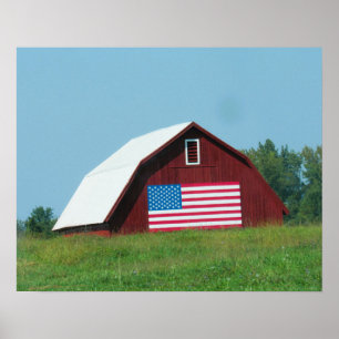 Patriotic Barn in New York State Poster