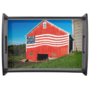 Patriotic Barn Serving Tray
