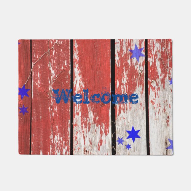 Patriotic barn wood doormat (Front)