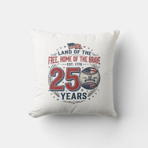 Patriotic Baseball 250 Years Vintage Shirt Design_ Throw Pillow