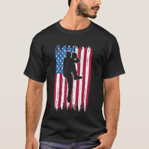 Patriotic Baseball 4th Of July Men USA American Fl T-Shirt