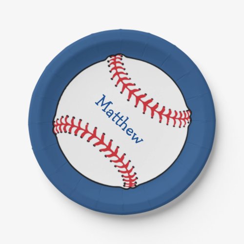 Patriotic Baseball 7 Inch Paper Plate