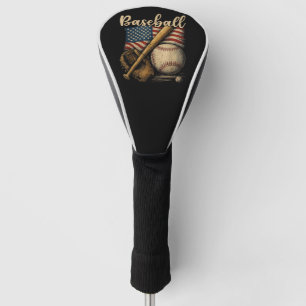 Patriotic Baseball American Flag Vintage Sports Golf Head Cover