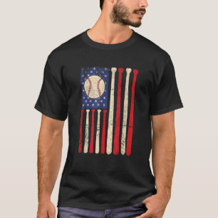 Patriotic Baseball American US Flag 4th of July Me T-Shirt