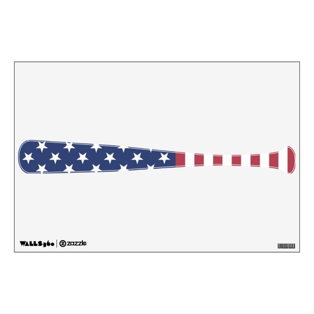 Patriotic Baseball Bat Wall Decal (Front)