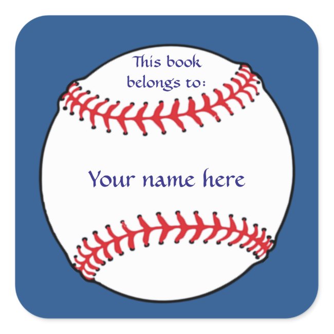 Patriotic Baseball Bookplate Sticker