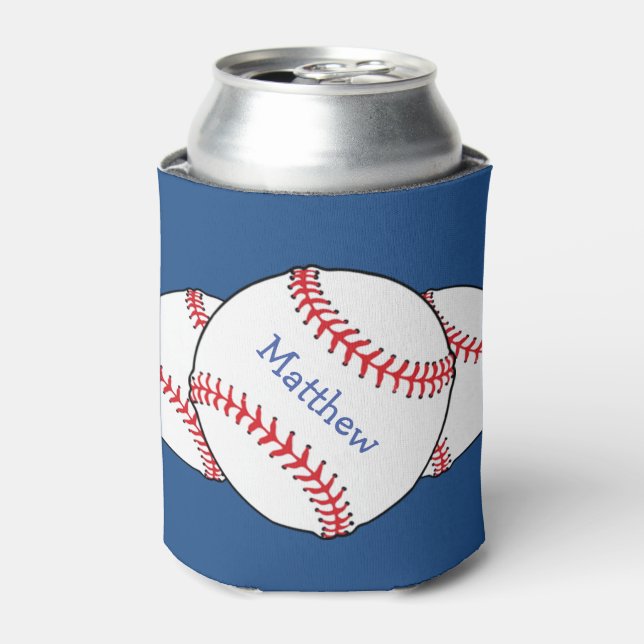 Patriotic Baseball Can Cooler (Can Front)