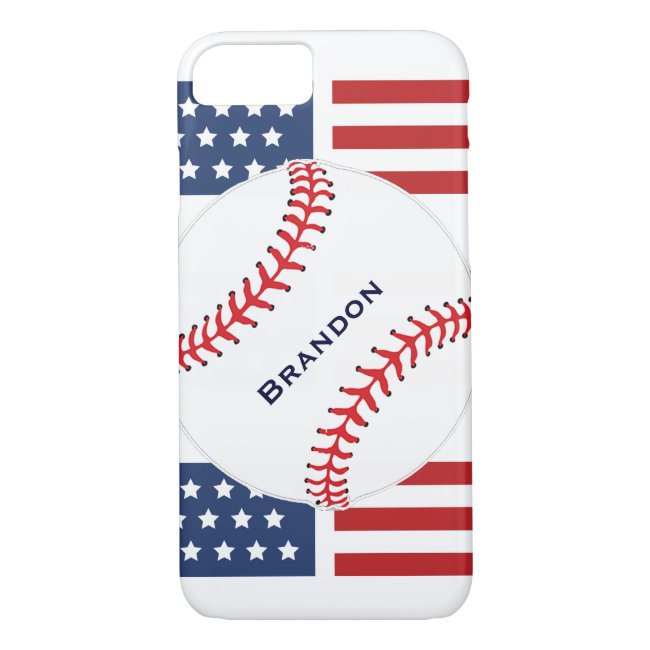 Patriotic Baseball Design iPhone 7 Plus Case