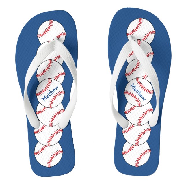 Patriotic Baseball Flip Flops (Footbed)