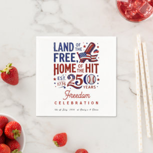 Patriotic Baseball July 2026 America 250 Napkins