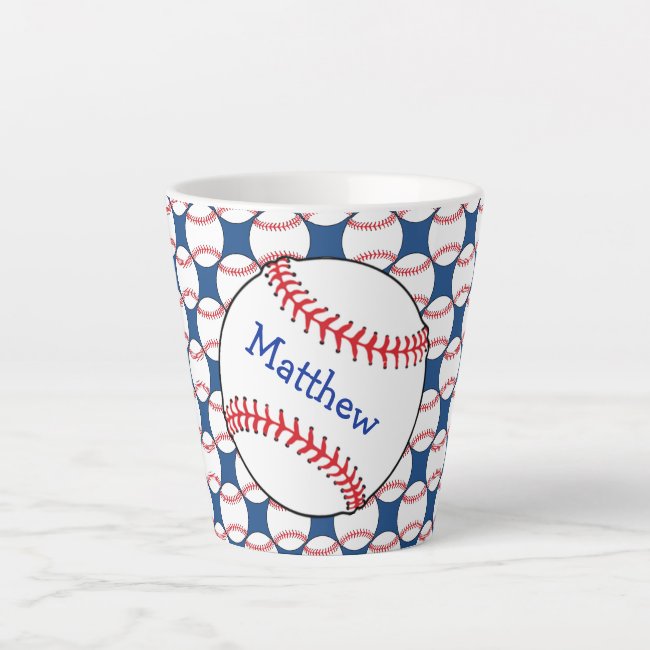 Patriotic Baseball Latte Mug