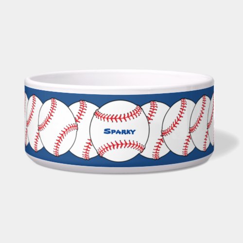 Patriotic Baseball Pet Bowl